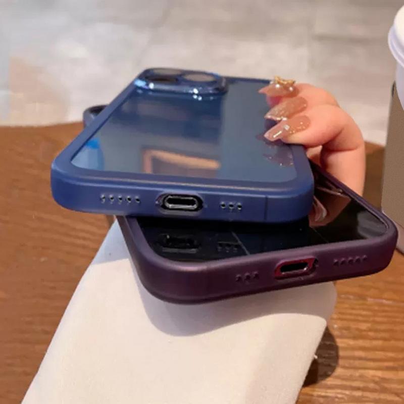 Мягкий матовый прозрачный чехол для телефона iPhone 16 15 Pro Max 14 13 12 11 Samsung S25 Ultra S24 FE S23 A16 A55 Pure Color противоударный защитный чехол TPU