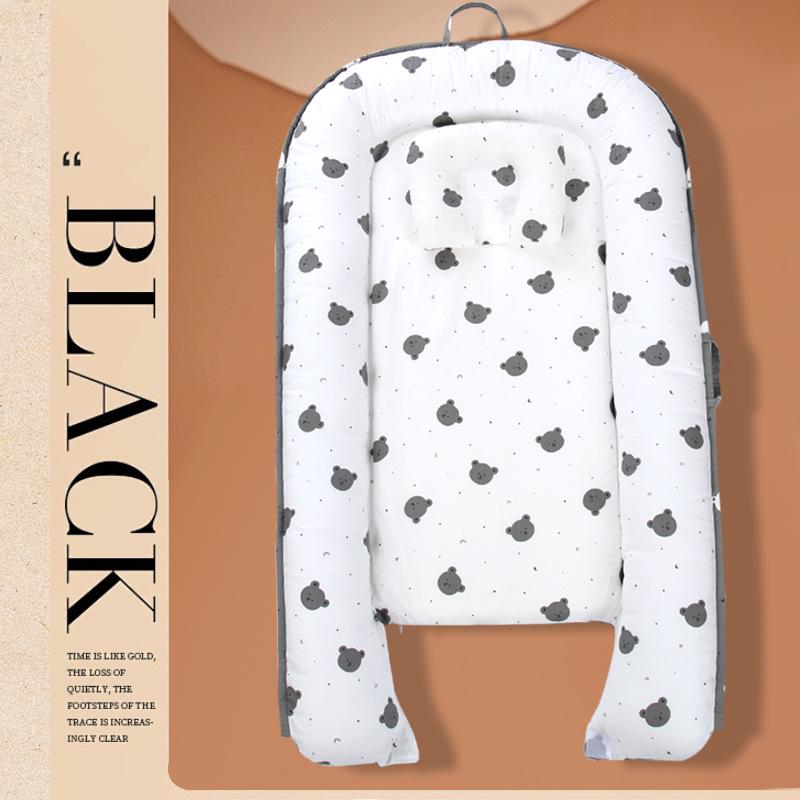 Подушка для младенца из чистого хлопка, портативная, противодавящая, и гнездо для кроватки