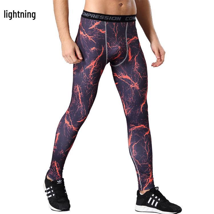 Мужские быстросохнущие компрессионные тайтсы для бега с камуфляжным принтом