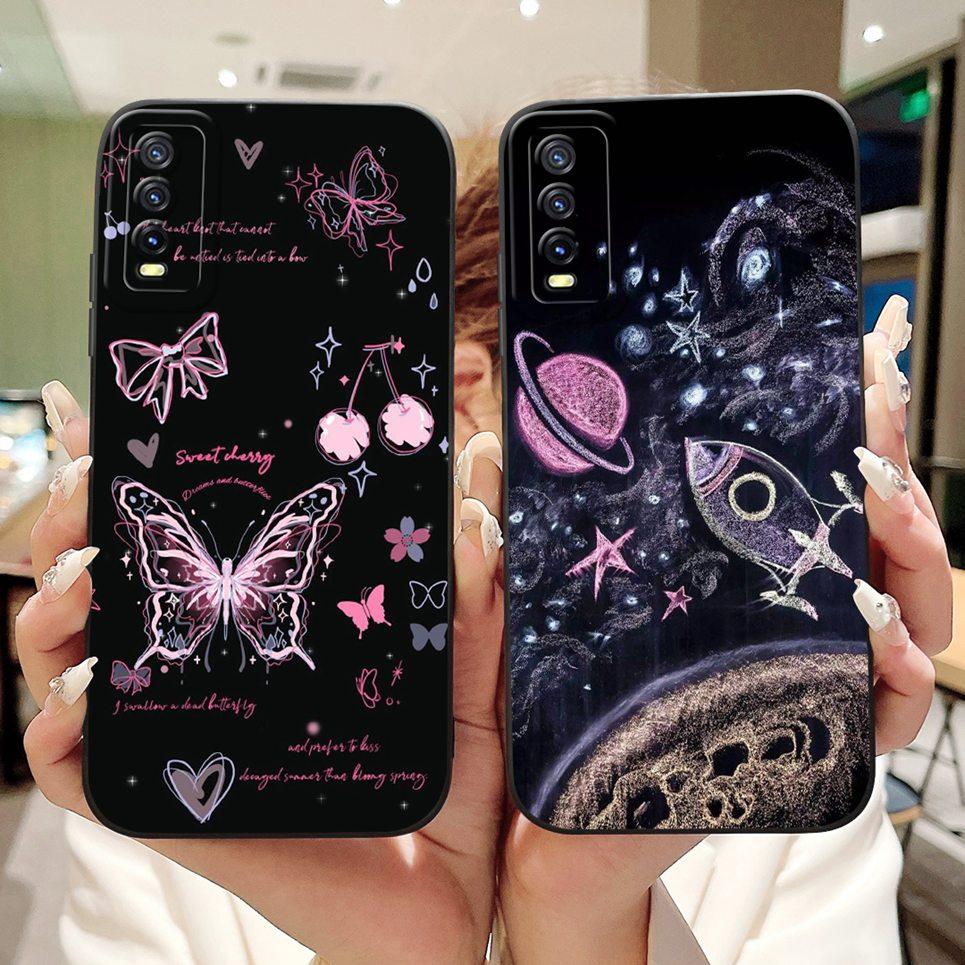For Vivo V2027 V2028 V2029 Back Cover Vivo Y11S Y12s Y12a Y20 Y20s Y20i Case Girly Fashion Funda Soft Liquid Silicone Bumper