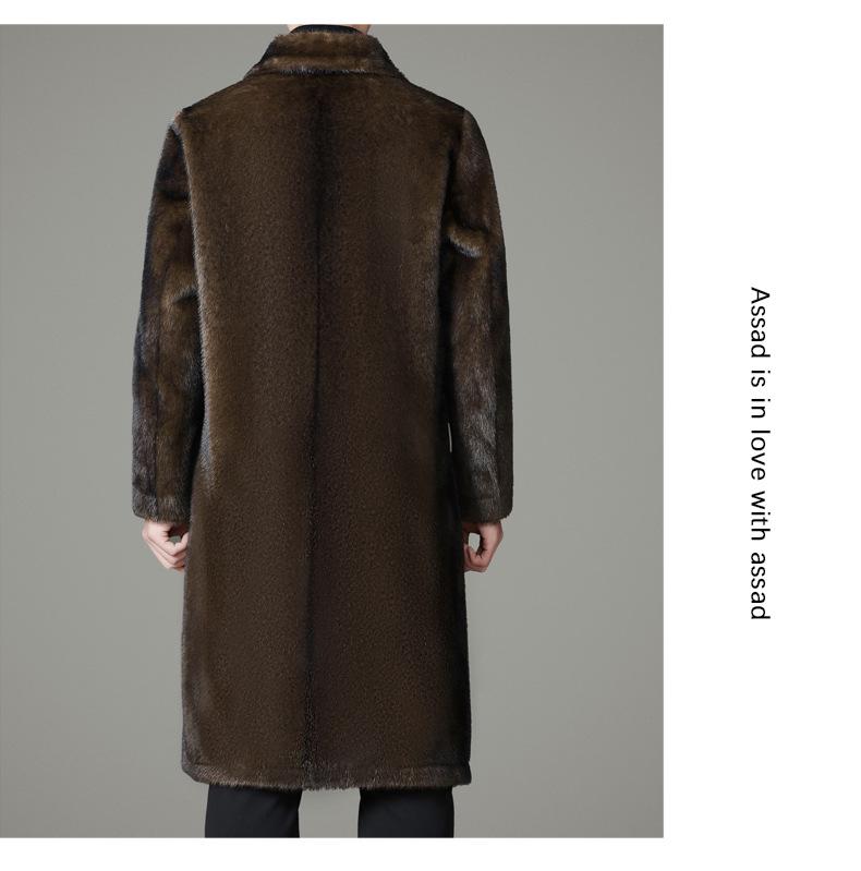 Мужская двусторонняя ветровка из меха норки 2025 года - Зимняя мода для среднего возраста