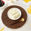 Imitation Rattan Woven Placemats Round Coaster Pastoral Tableware Mat  Living Room