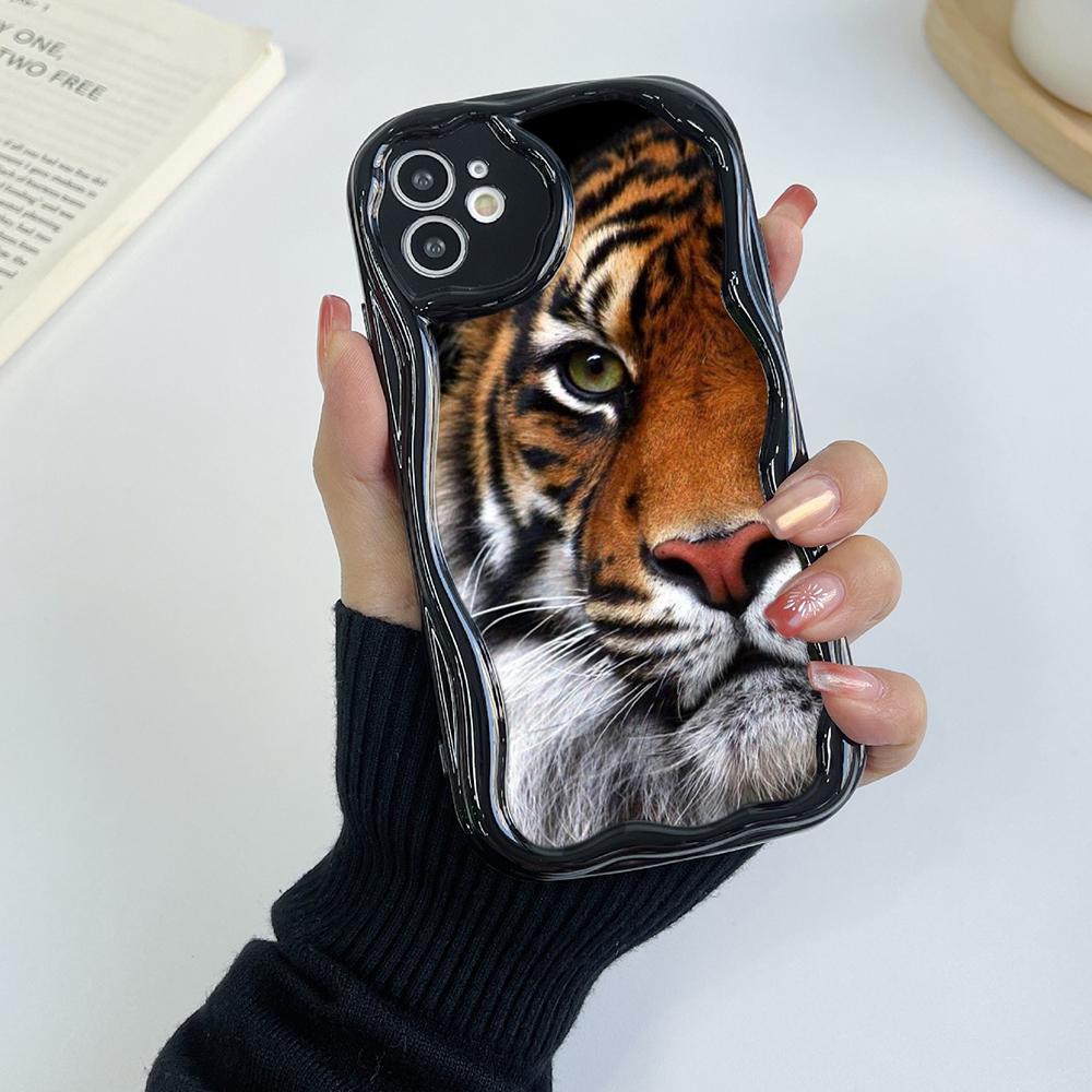 Ae99 Tigers Lion Love Design Art защитные чехлы для телефонов Apple iPhone 16 15 14 13 Pro Max 11 12 mini XR 7 8 6s Plus XS Max SE Wave TPU задняя крышка