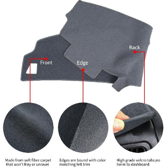 Накладка на приборную панель Коврик на приборную панель Подкладка Подходит для 1989-1994 Ford Ranger, 1991-94 Ford Explorer, 1991-94 Mazda Navajo, 1989 1990 Ford Bronco II(Темно-серый)