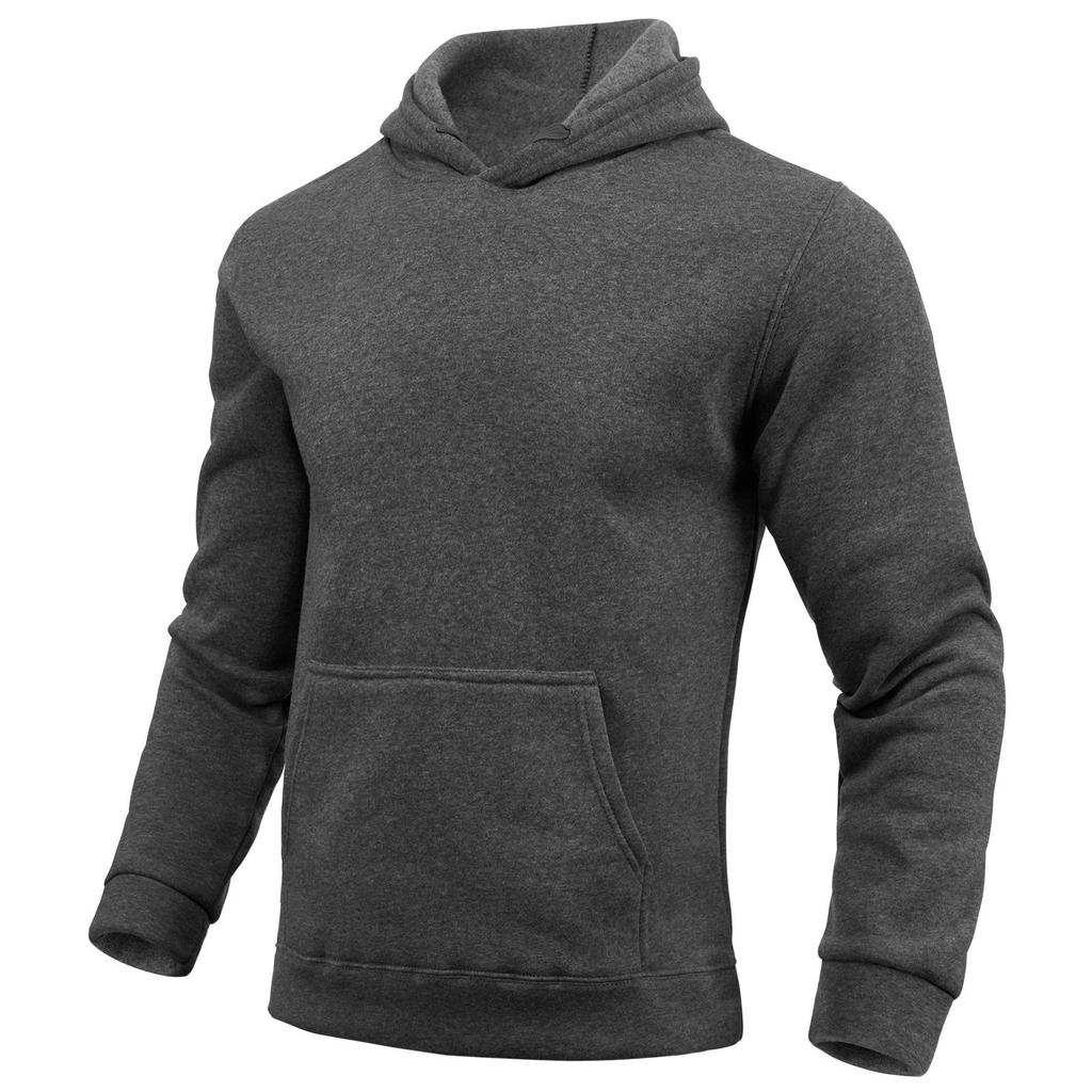 180g Solid Color Long Sleeve Plain Hoodie - Casual Streetwear Pullover Sweatshirt