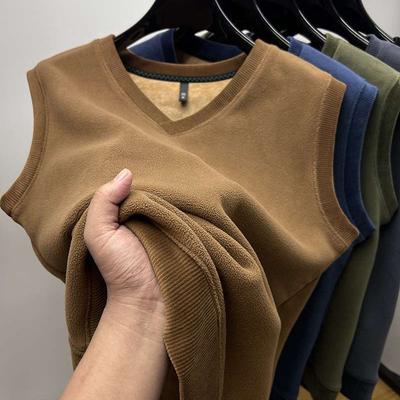 Женский утепленный жилет Зимняя майка без рукавов Двусторонний бархат Тепло Утолщенный V-образный вырез Эластичный низ Подходящий