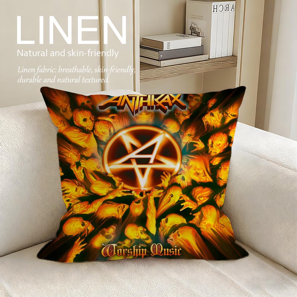 Music Anthrax Cushion Cover Pillowcase Set Pcs x x Breathable Washable Sofa Cushion Cover
