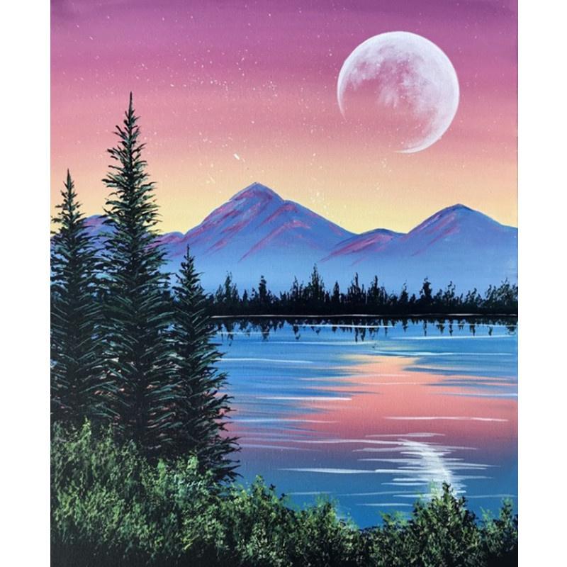 5D DIY Алмазная картина мультфильм лунный пейзаж Алмазная вышивка Набор для вышивки крестом Полный горный хрусталь Мозаика Домашний декор