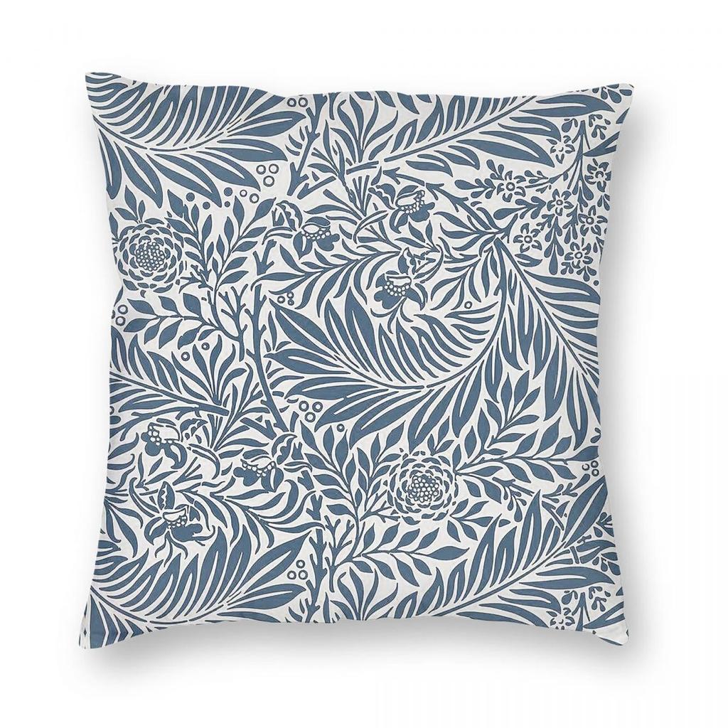 William Morris Larkspur Delphinium Square Pillowcase Polyester Linen Velvet Creative Zip Decorative Home Cushion Cover