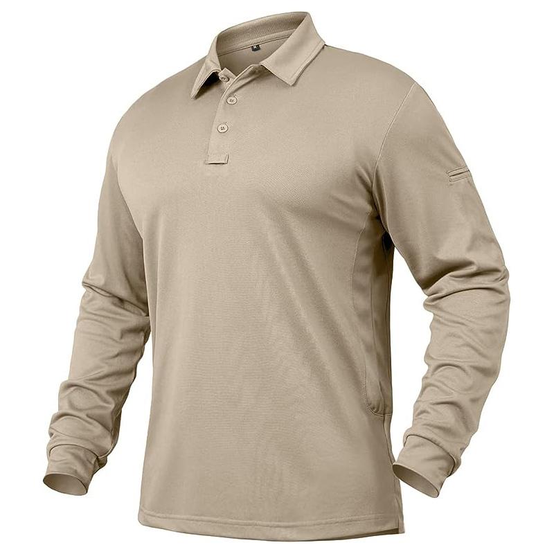 Мужская уличная рубашка-поло с длинным рукавом, легкая дышащая военная тактическая футболка, повседневная рабочая футболка для работы, пешего туризма, спортивные рубашки для гольфа, европейский размер