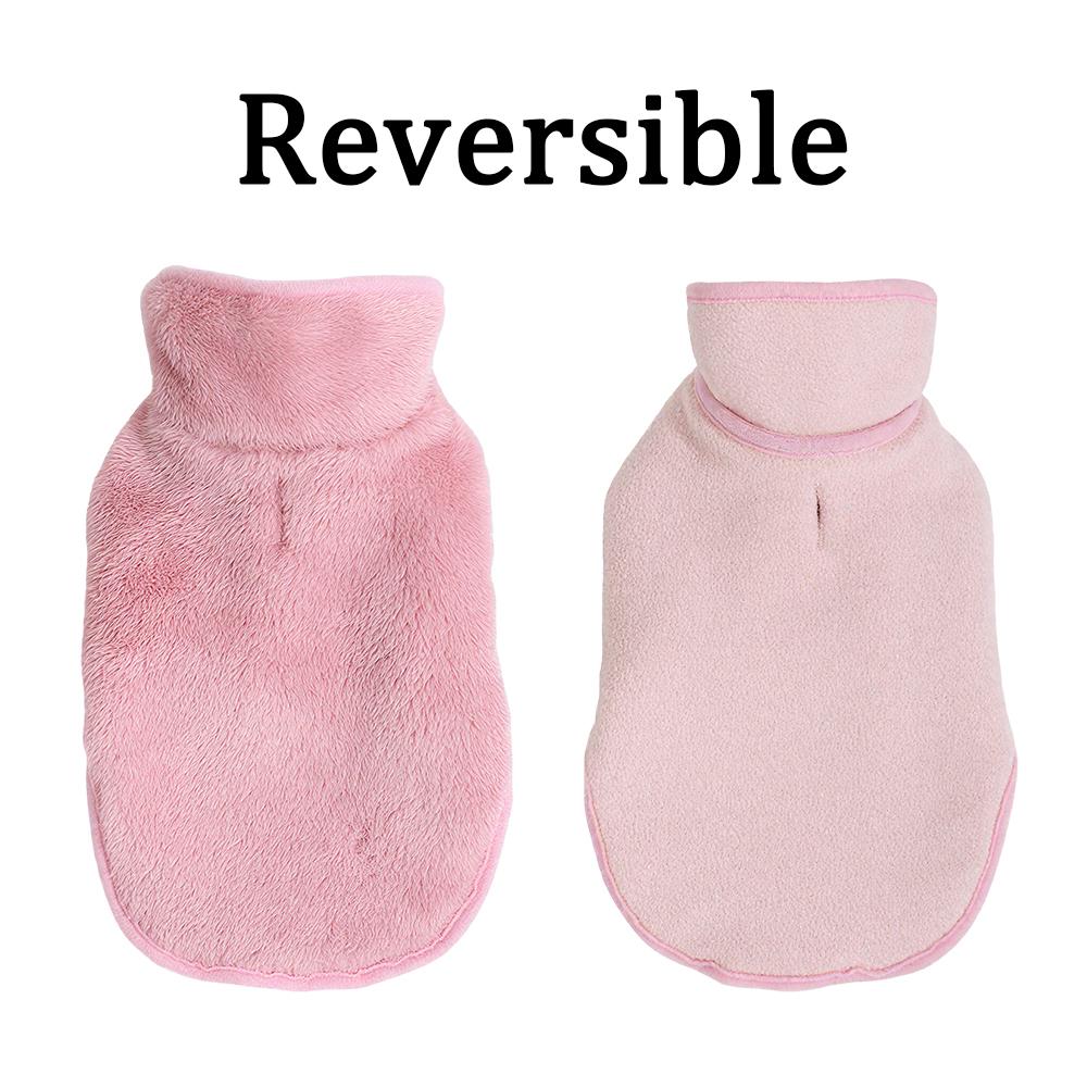 Warm Pet Clothes Adjustable Soft High Neck Puppy Apparel Winter Thicken Fleece Reversible Jacket Coat For Large Dogs Labradors