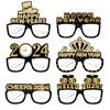 6/12Pcs Glasses Frame Eye-catching 2024 Happy New Year 3D Eyewear Party Props