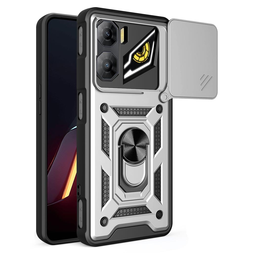 Чехол для ZTE nubia Neo 3 5G со сдвижной крышкой для камеры, из ПК + ТПУ, с подставкой, чехол для телефона