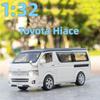 1/32 Toyota Hiace MPV цинковый сплав модель автомобиля игрушки литой фургон имитация бизнес-транспорта свет звук игрушки для мальчиков подарки на день рождения