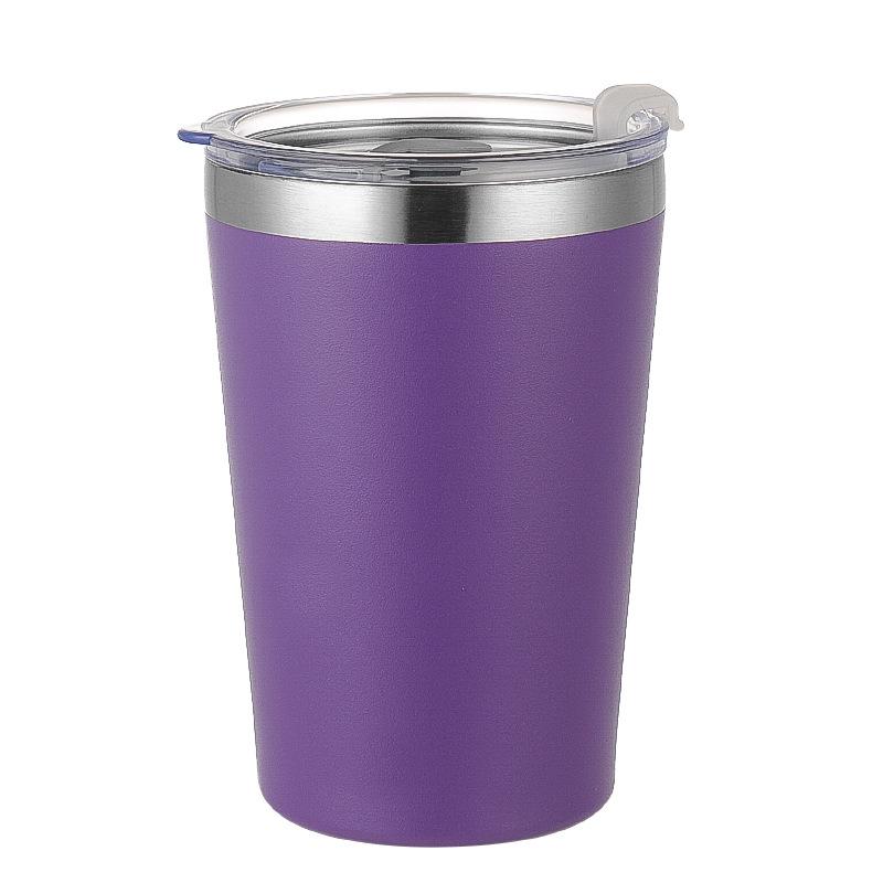 Milk Cup, 304 Stainless Steel Insulated Cup with Lid, Coffee Cup, Double-layer Spray Painted Straight Body Car Cup