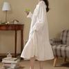 Nightdress Women Sweet Autumn Cotton Long-sleeved Pajama Palace Long Princess Style Home Clothes Chic Midi Dress