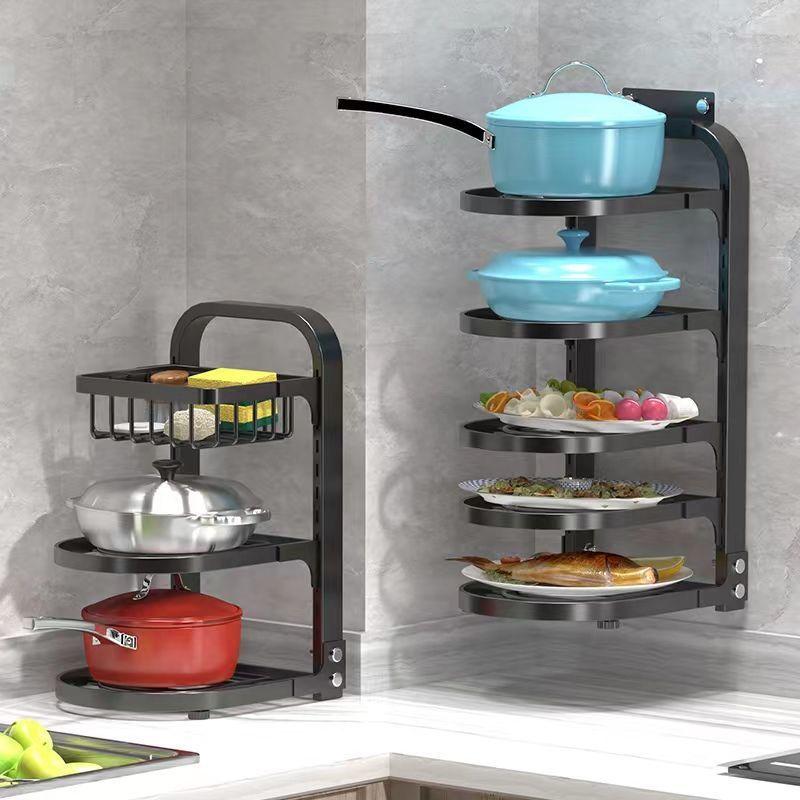 Многоуровневая подставка для бутылок со специями Органайзер для кастрюль и сковородок Крышка для хранения кастрюль Держатель для хранения крышек Кухонная подставка для хранения