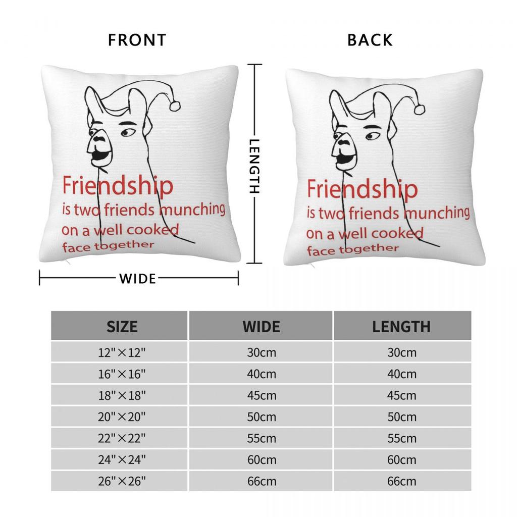 Llamas With Hats Friendship Pillowcase Polyester Linen Velvet Pattern Zip Decorative Room Cushion Case