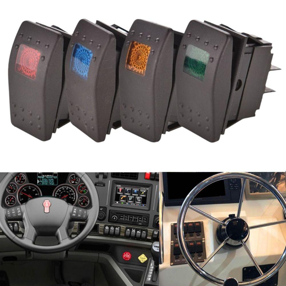 DPST Boat Rocker Switch 12V 20A Waterproof Rocker Switch Lamp Toggle Switch Button For Truck