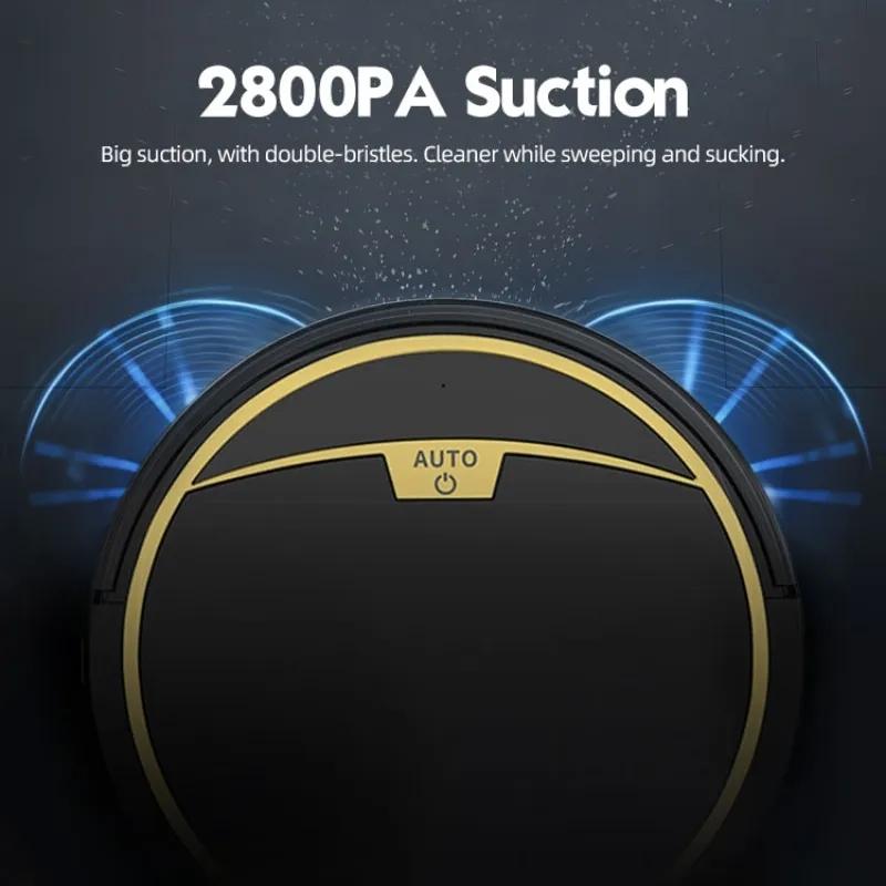 Бытовой робот-пылесос с дистанционным управлением, 2800 Па, с защитой от капель, резервуаром для воды, шваброй, влажной и сухой уборкой 300 рупий
