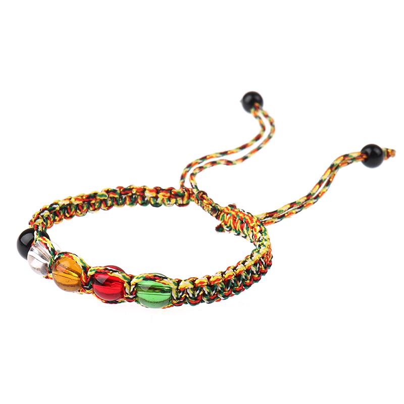 Творческий переводной цветной браслет из веревки с плоским узлом, защитный браслет из пяти элементов из бисера