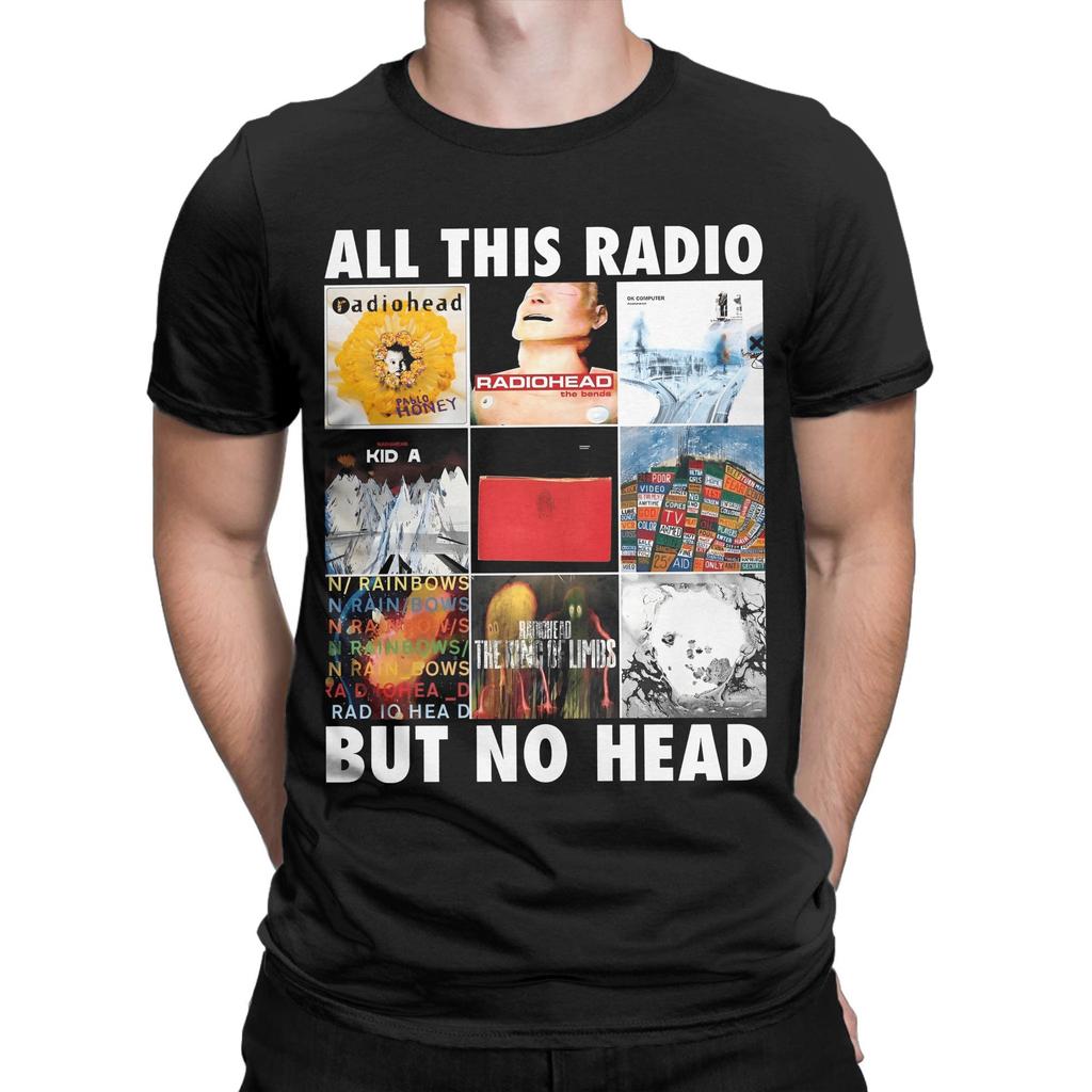 Вся Эта Радио Но Без Головы Футболка с Логотипом Radiohead Летняя Хлопковая Футболка Для Мужчин С Короткой Рукавой Смешной Топ