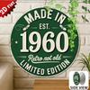 Made in  Retro Not Old D Flat Round Metal Sign Limited Edition Vintage Green Rustic Wall Decor for Home Bar Cafe