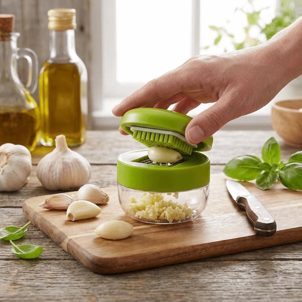 with Storage Case Mini Garlic Press Stainless Steel Garlic Chopper Garlic Paste Maker Home Use