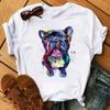 Cute French Bulldog T-shirt Animal Harajuku Print Pattern Shirt Fun French Bulldog Short Sleeves Animal Lover Tshirt Dog Mom Tee