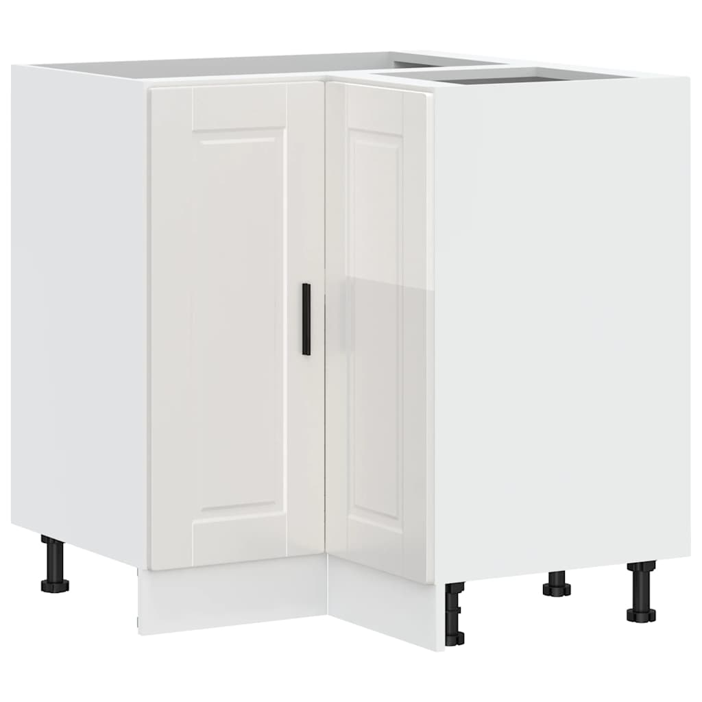 Porto Kitchen Corner Base Cabinet High Gloss White Particleboard