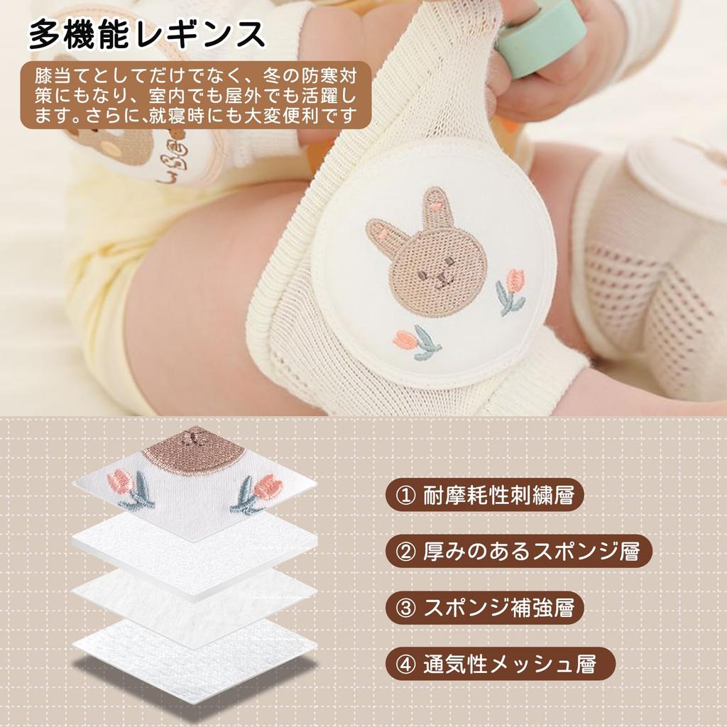 Pokmil Baby Knee Mesh Knee Pads for Babies and Crawling Leg Baby Support for Soft Soft Knee Prevents 1 Pair Thigh Circumference Years Pads, Toddlers,