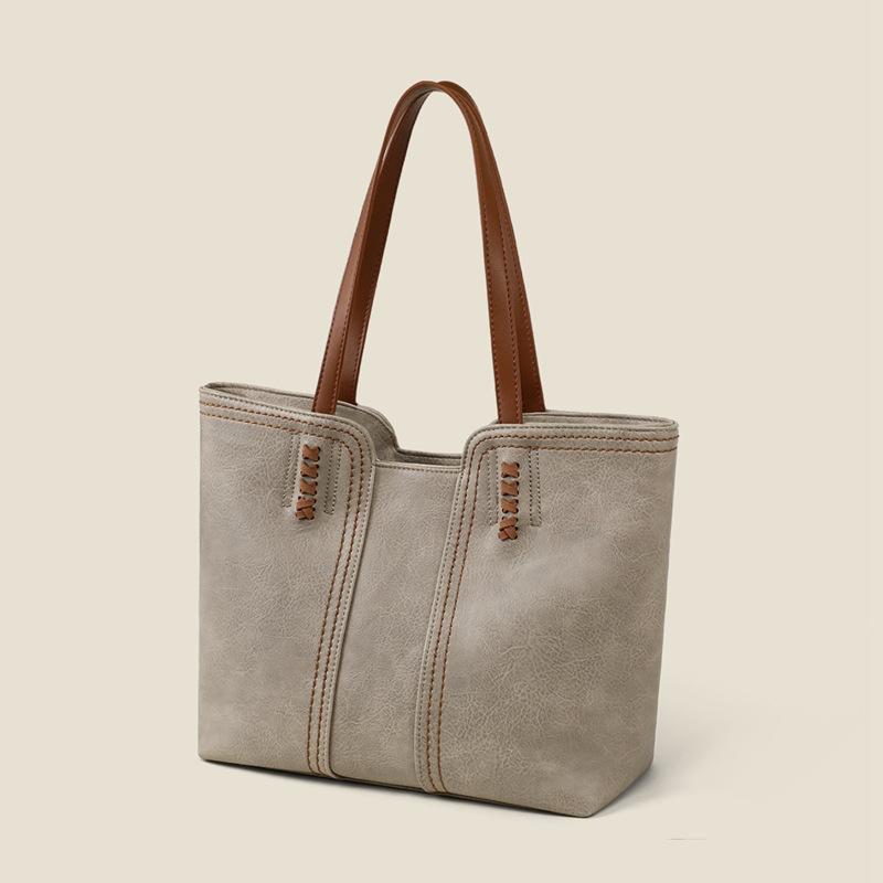 Сумка-тоут, новая модная женская сумка из натуральной кожи, ретро, большая вместимость, сумка на одно плечо, ручная сумка для поездок на работу