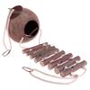 Natural Coconut Shell Parrot Nest Parakeet Birds Feeder Pets Toy with Ladder