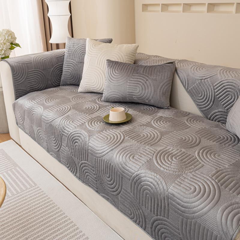Нескользящий чехол для дивана, утепленная бархатная подушка для дивана, полотенце для гостиной, защита для мебели, однотонные чехлы, чехлы для диванов