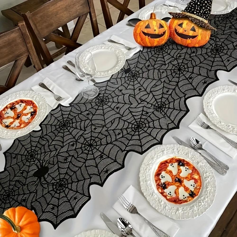 Mesh Gothic Lace Tablecloth Translucent Halloween Table Decoration Restaurant