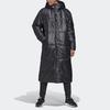 adidas Женская черная хлопковая куртка средней длины с капюшоном и объемными перегородками DZ1486