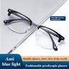 Fashionable Ultra Light Reading Glasses for Men, Business Half Frame Presbyopia Glasses, Intelligent Zoom, Anti Blue Light