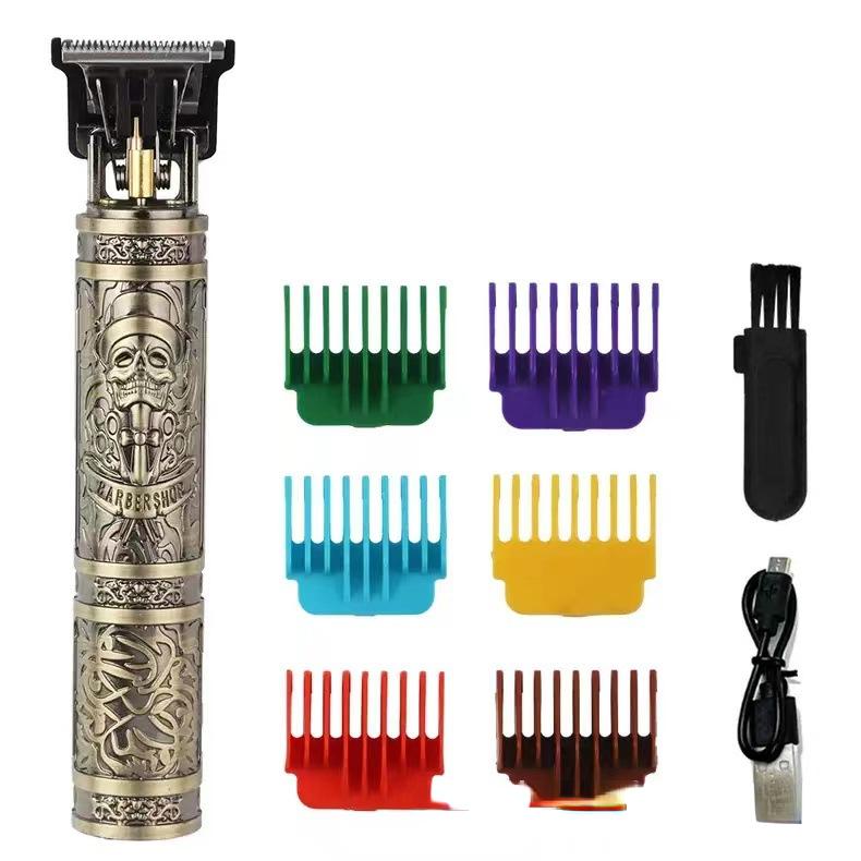 Винтажная электрическая беспроводная машинка для стрижки волос T9, профессиональный парикмахерский триммер для волос, машинка для стрижки бороды, бритва для мужчин, праздничный подарок