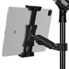 Peastrex iPad Holder Microphone Stand Tablet Phone Holder Microphone Music Stand Mount Adjustable Swivel Base with Super Handle Clamp for iPad Pro Air