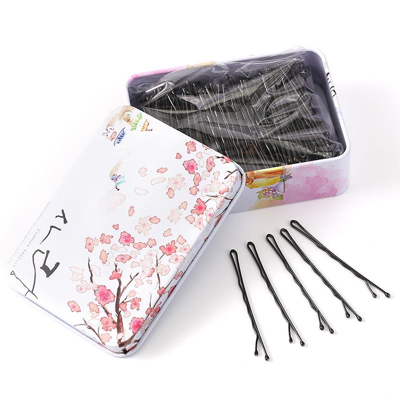 Одинарная черная шпилька-зажим для челок и высоких причесок