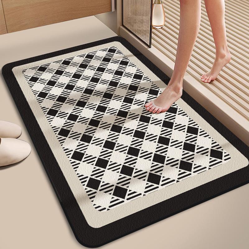 Diatom Mud Floor Mats Bathroom Water Absorption and Anti Slip Quick Drying Foot Mats for House Dirt Resistant Door Mats Easy To Handle