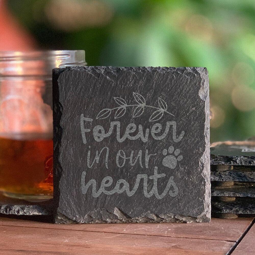 Forever In Our Hearts Pet Memorial Stone Engrave Pet Sayings Stone for Cat and Dog Loss Gifts Dogs Dog Grave Marker Plaque