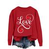Женская повседневная мода ко Дню святого Валентина с принтом, длинным рукавом, круглым вырезом, толстовки, пуловеры, топы