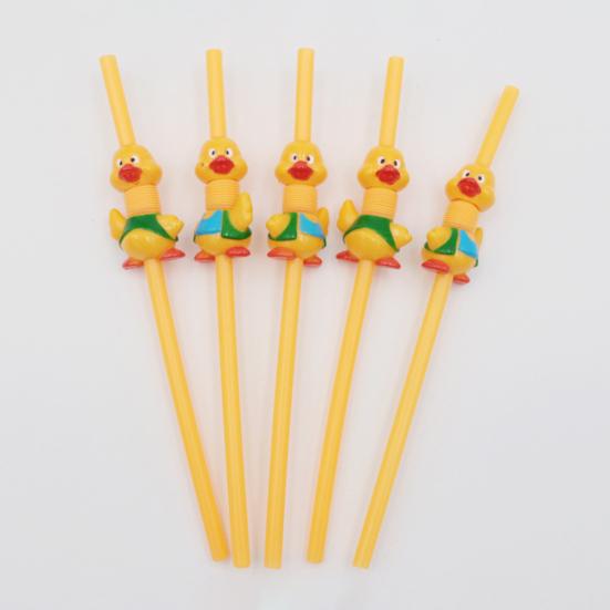 Пластиковая трубочка для питья Yousheng с мультяшными животными, кошкой, уткой, многоразовая соломинка для напитков с кистью