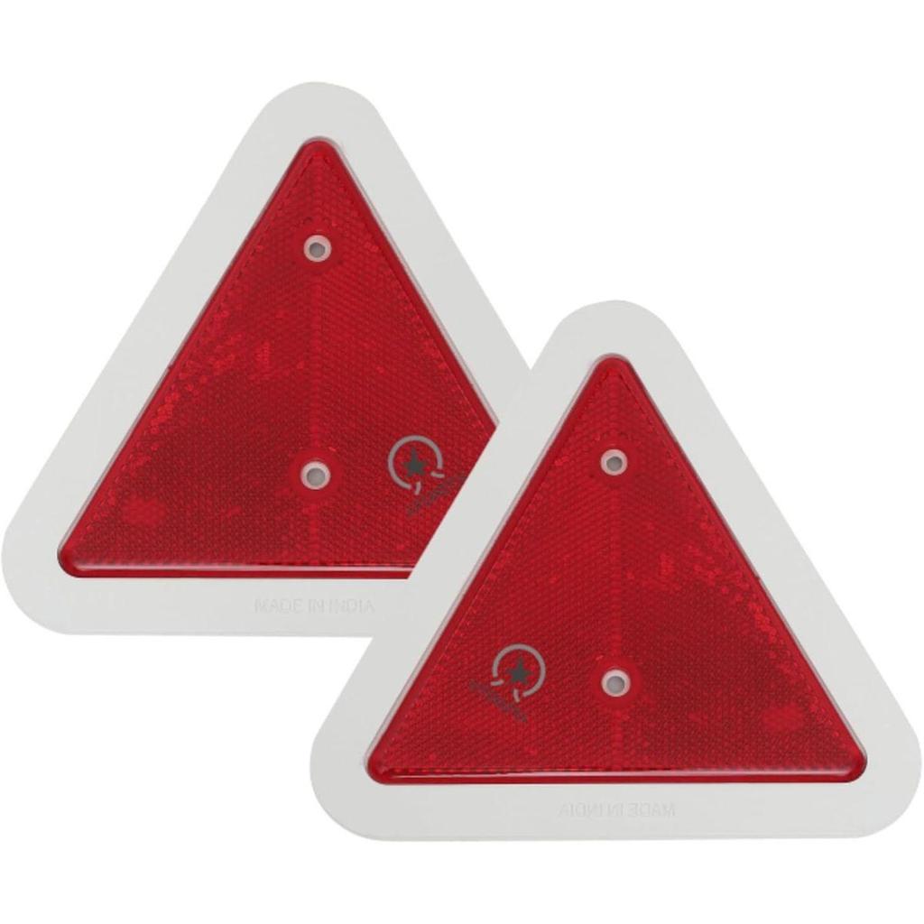 APSMOTIV Red Trailer Triangle Reflector Reflective for Gate Posts Rear Warning Suitable for Truck Trailer Tractor Truck Universal Applications 2Pcs