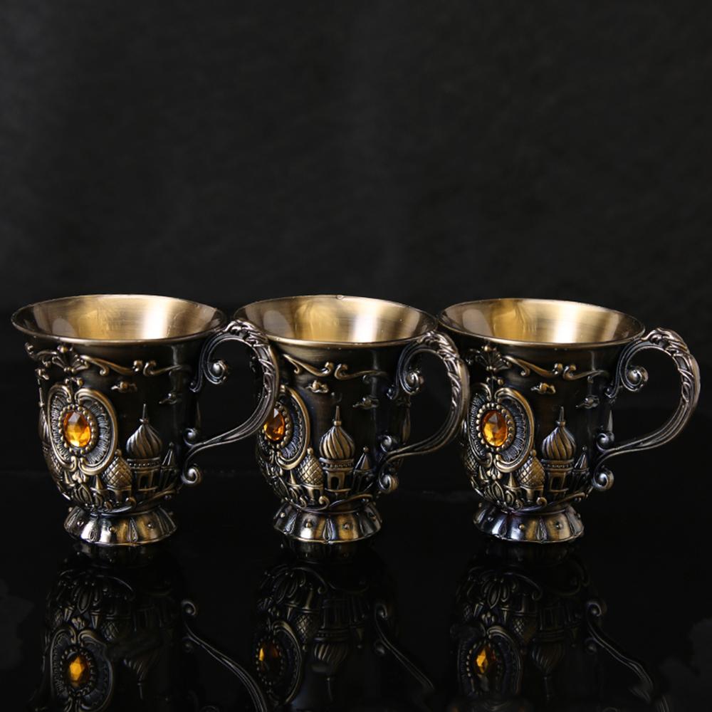 Металлический бокал для вина в европейском стиле, сплав белого стекла, подарочные украшения, нескользящий