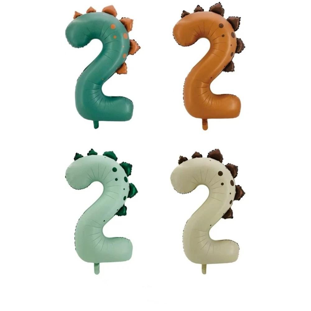 Matte Finish Dinosaur Theme Balloons Number Shape Birthday Party Balloons For 1-3 Year Olds
