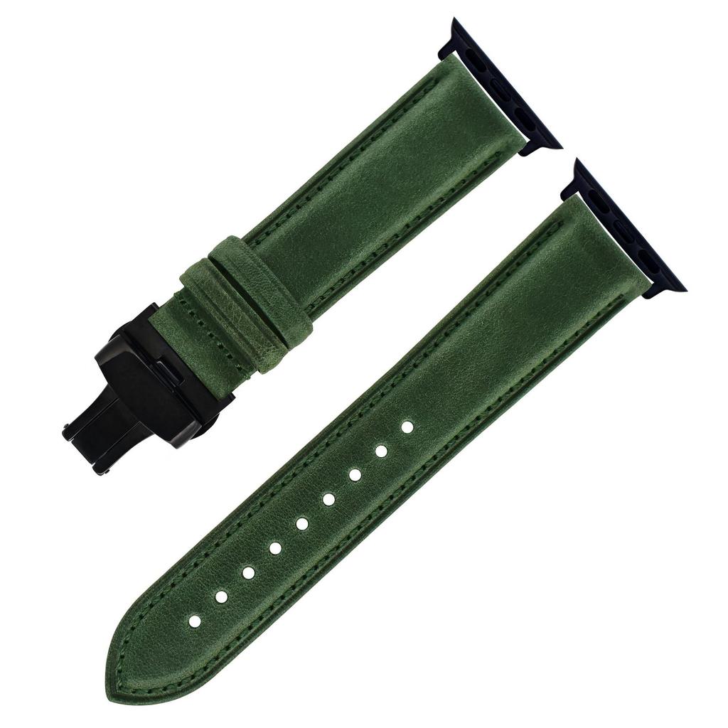 Браслет из натуральной кожи первого слоя подходит для ремешка Apple Watch S7 Applewatch8 Ремешок из натуральной кожи с бабочковой застежкой.