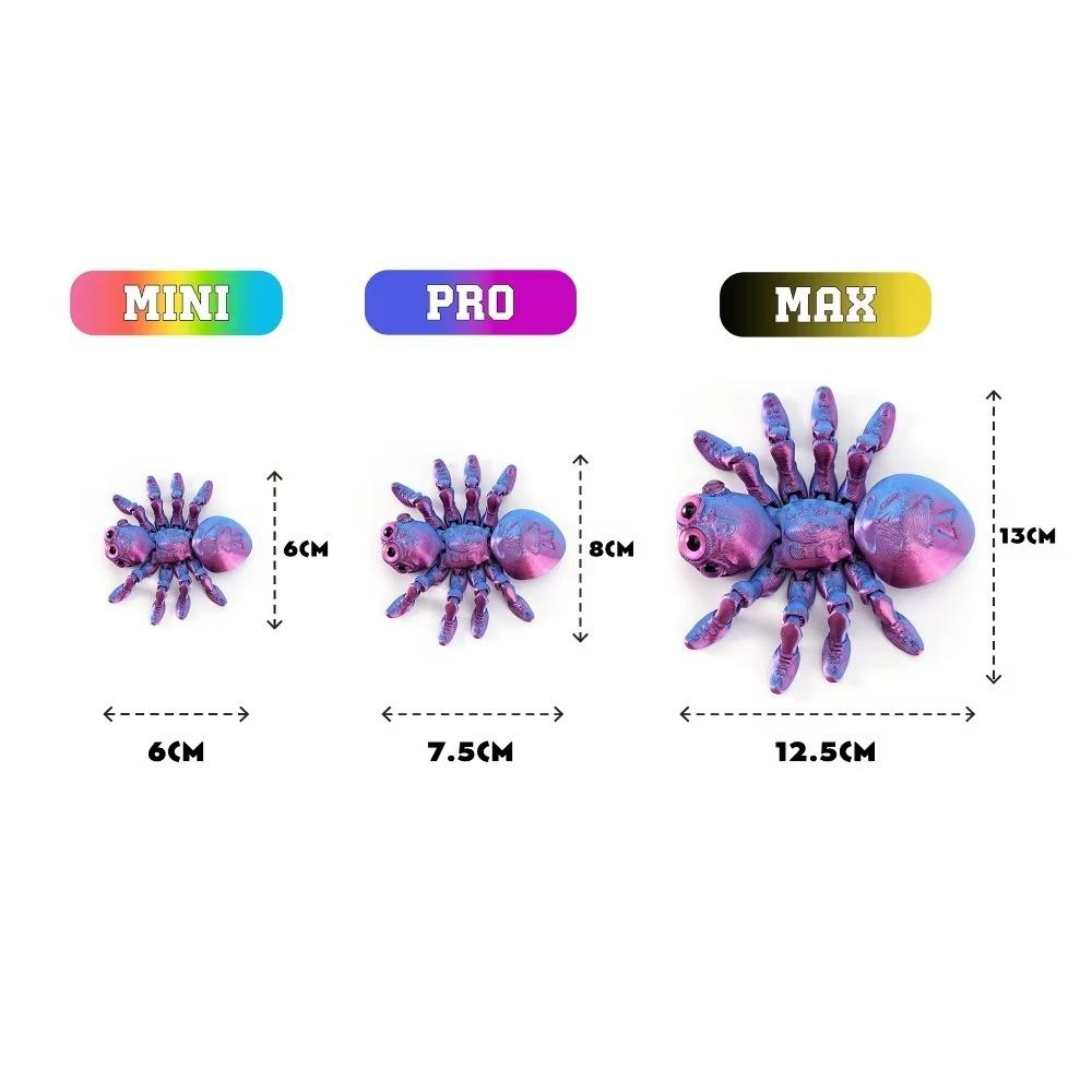 3D-печатная игрушка-спиннер Паук Реалистичная цветная фигурка паука Шарнирные животные Игрушка для любителей пауков Хэллоуин Детские подарки