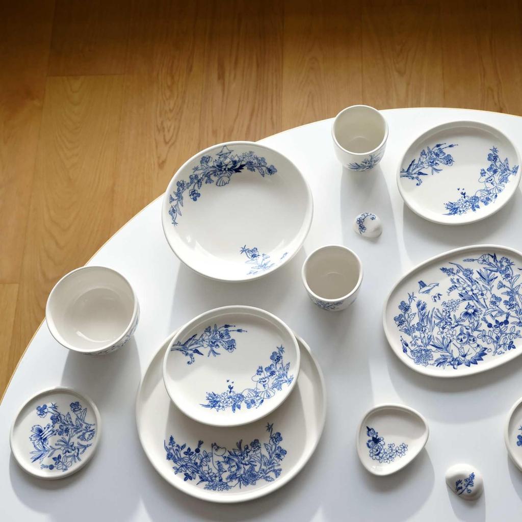 [Officially Imported] Moomin Arabia Hal Oval Plate, Approx. 18 X 16 Cm, Moomin Tableware, Arabia, 1073503